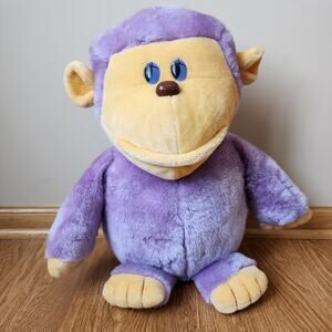 Vintage Union Toy Plush Monkey Purple 18" Stuffed Animal 1982